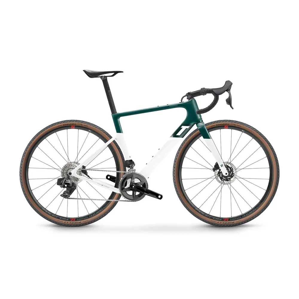 3T Exploro Racemax Gravel Bike SRAM Rival AXS 2x12 700C Gravel Bike, Emerald/white 3T Exploro Racemax Gravel Bike SRAM Rival AXS 2x12 700C Gravel Bike, Emerald/white