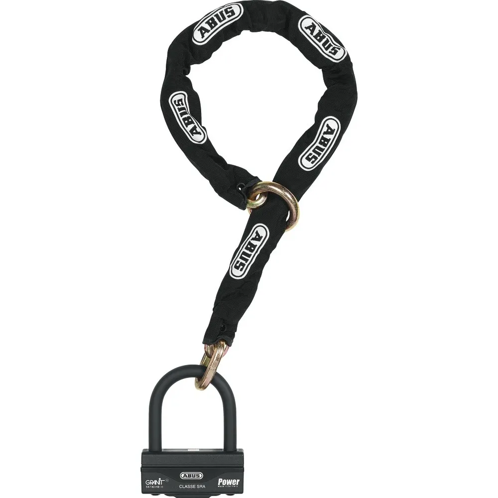 ABUS Anti-Diebstahl-Kette 58/140HB3 0 + 12KS Loop Unisex, schwarz, 120cm