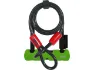 ABUS Ultra Mini 410 Bügelschloss mit Endschlaufenkabel, Black-green, 8 x 18cm