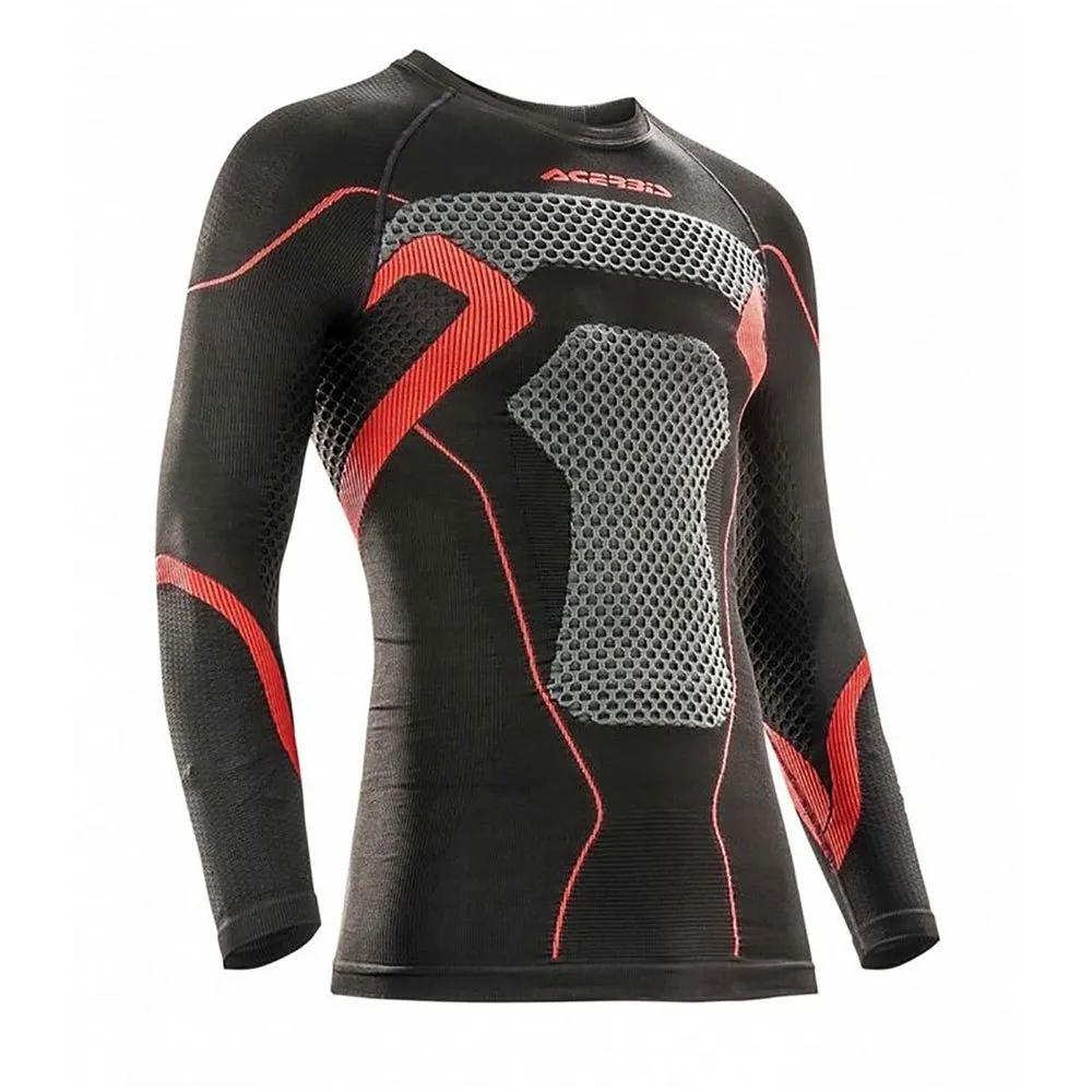 Acerbis X-body Winter Compression Langarm-baselayer, Black / red