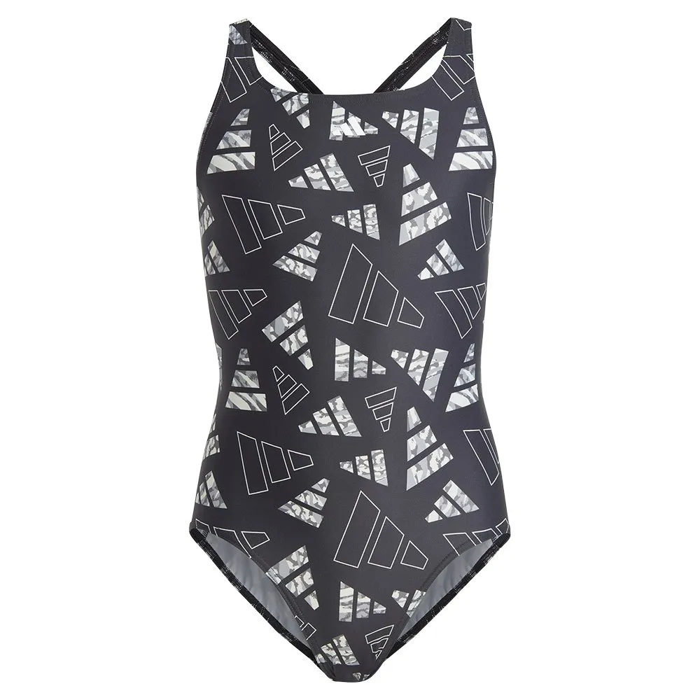 adidas 3 Bar Logo Graphic Badeanzug, Black / wonsil, 7-8Y adidas 3 Bar Logo Graphic Badeanzug, Black / wonsil, 7-8Y