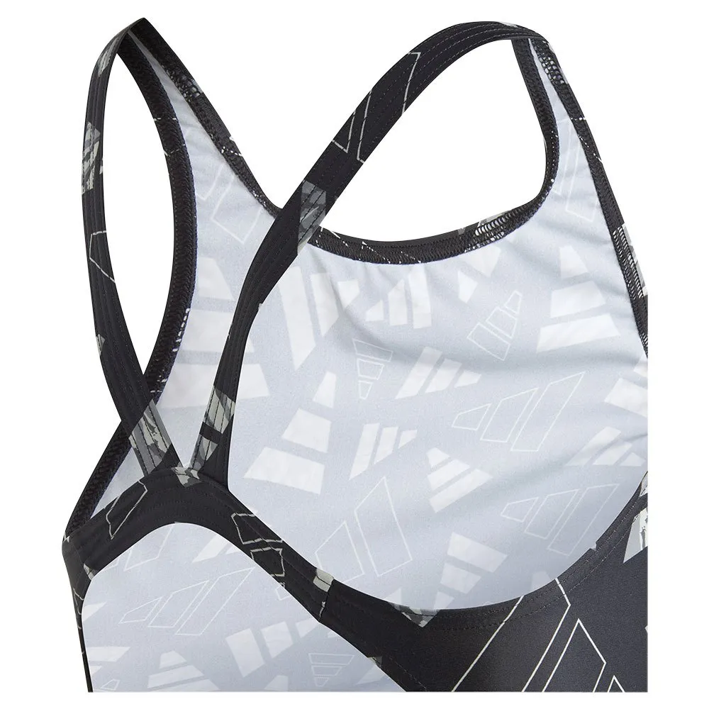 adidas 3 Bar Logo Graphic Badeanzug, Black / wonsil, 7-8Y adidas 3 Bar Logo Graphic Badeanzug, Black / wonsil, 7-8Y