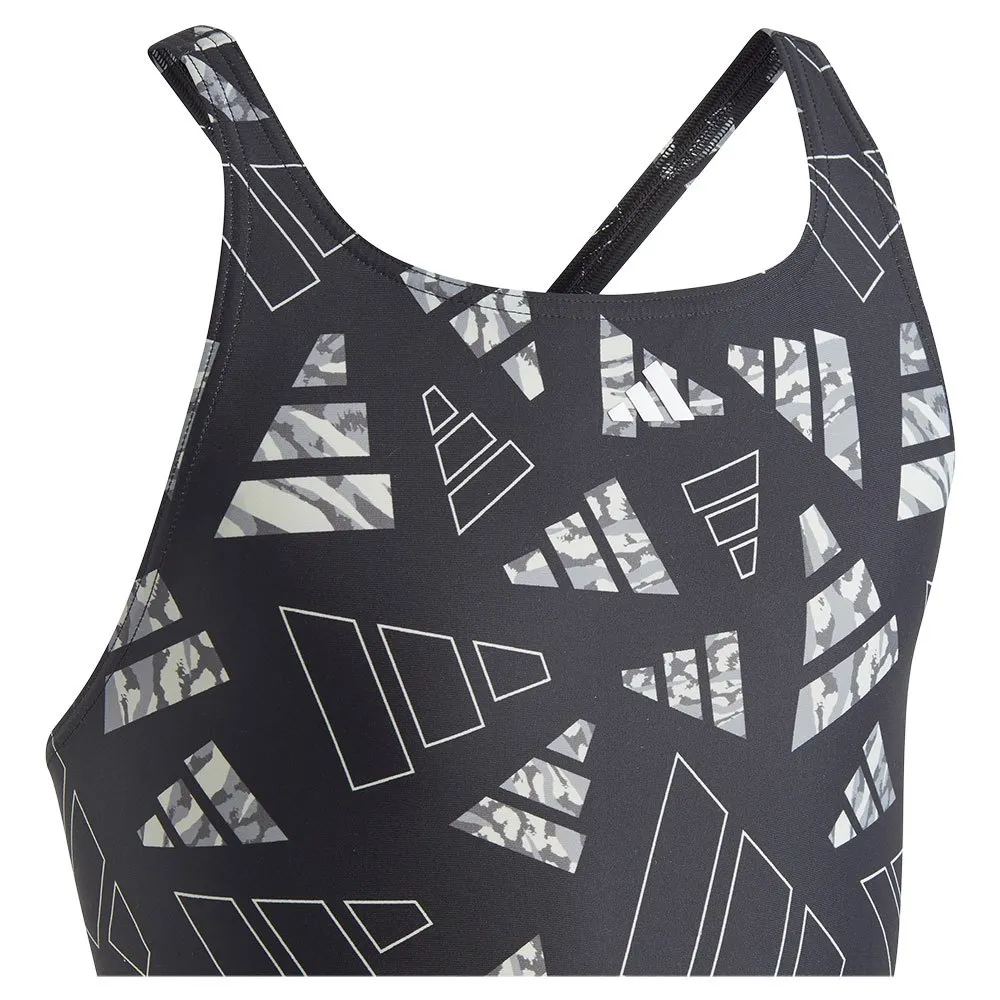 adidas 3 Bar Logo Graphic Badeanzug, Black / wonsil, 7-8Y adidas 3 Bar Logo Graphic Badeanzug, Black / wonsil, 7-8Y