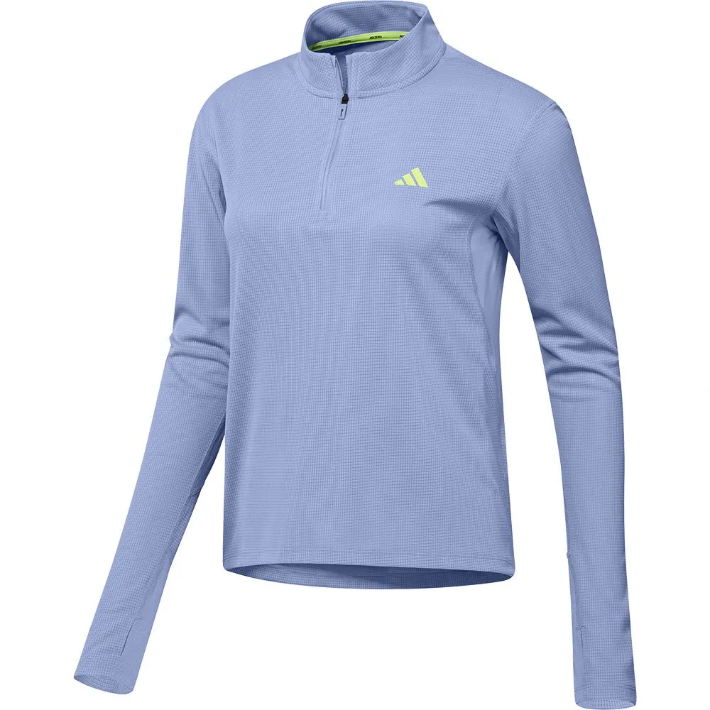 adidas Adizero Halbreißverschluss-langarm-t-shirt female, Blue spark