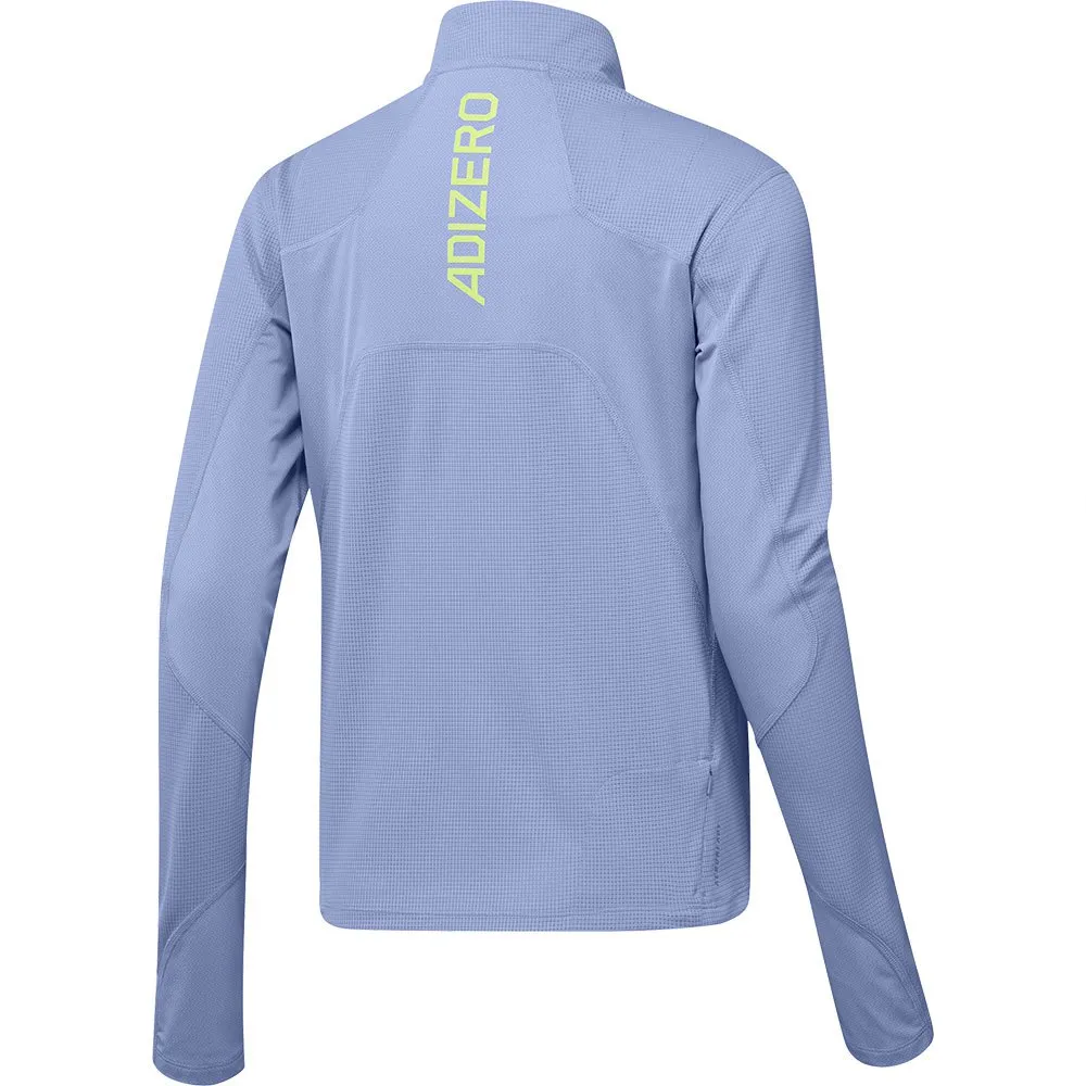 adidas Adizero Halbreißverschluss-langarm-t-shirt female, Blue spark