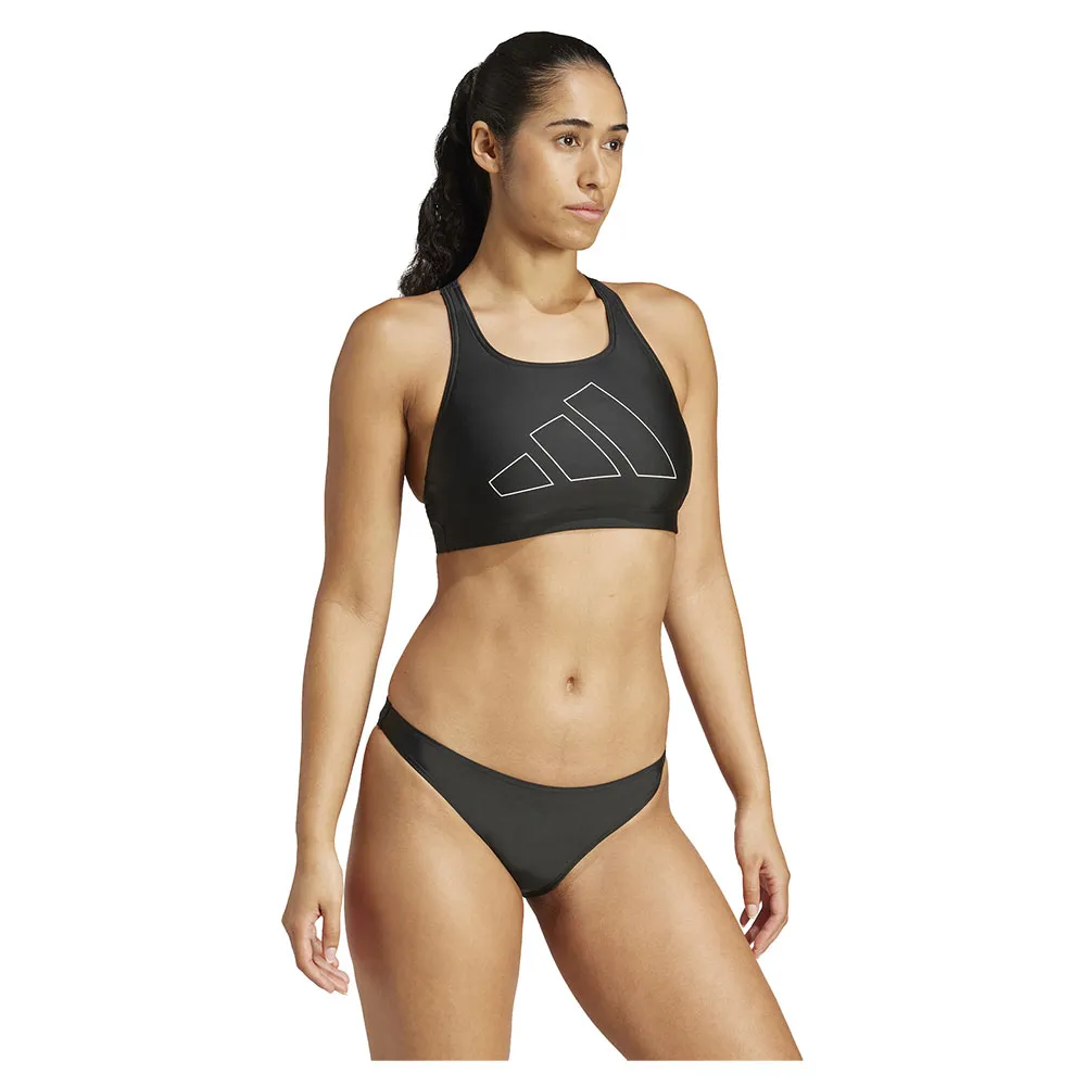 adidas Big Bars Y Back Bikinioberteil female, Black / white, XS