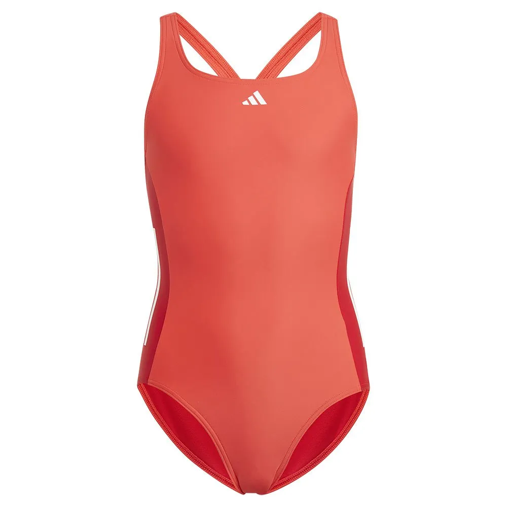 adidas Cut 3 Stripes Badeanzug female, Brired / betsca / white, 11-12Y adidas Cut 3 Stripes Badeanzug female, Brired / betsca / white, 11-12Y