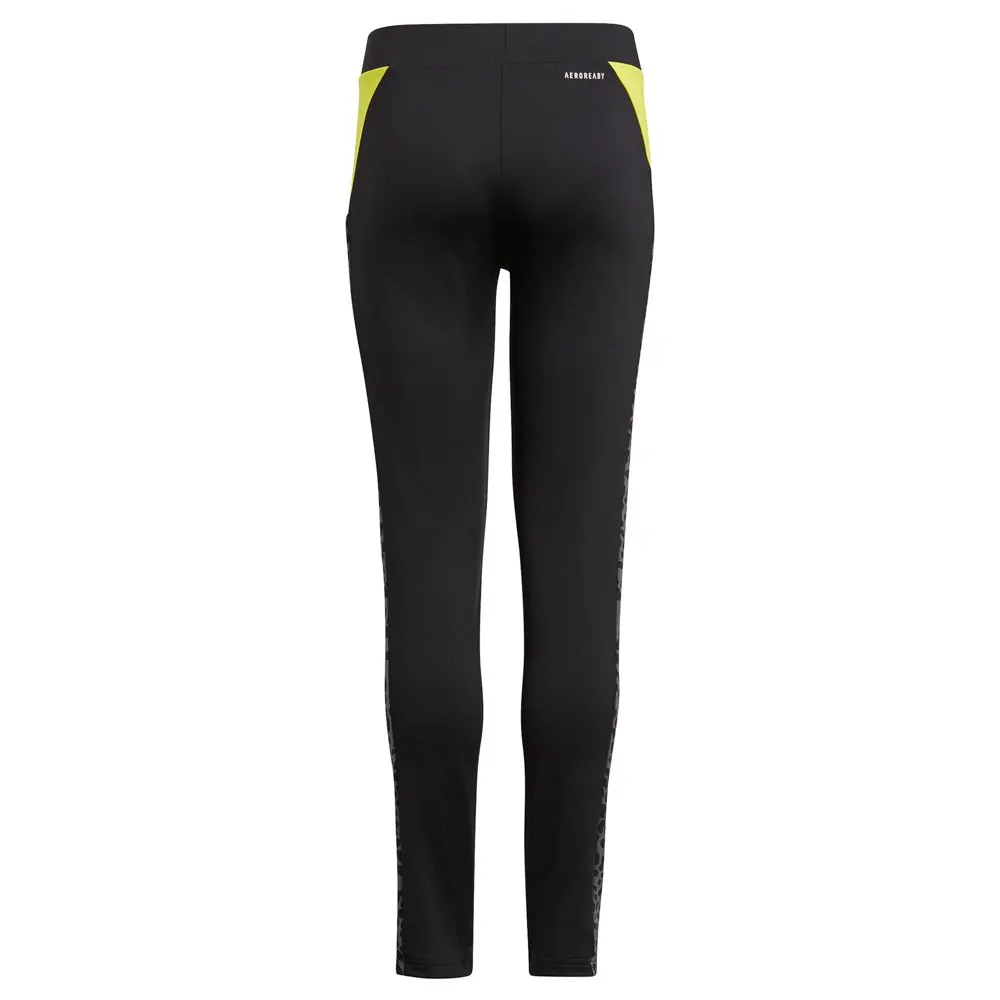 adidas Designed To Move Leopard Leggings, Black / grey five, 3-4Y