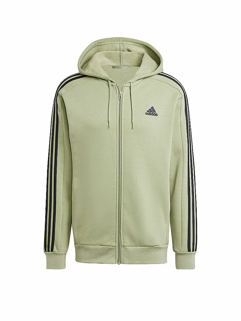adidas Herren Kapuzenjacke Essentials 3-Streifen, Olive