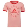 adidas Logo Kurzarm-set, Glory pink / vivid red / vivid red s21 / white, 5-6Y