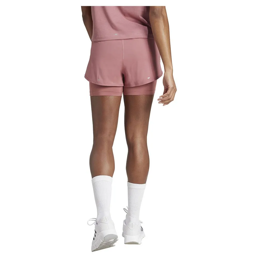 adidas Own The Run 3 Stripes 2in1 Kurze Hose female, Preloved crimson