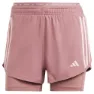 adidas Own The Run 3 Stripes 2in1 Kurze Hose female, Preloved crimson