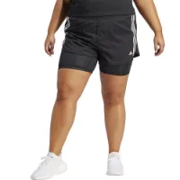adidas Own The Run Excite 3 Stripes 2 In 1 Kurze Hose female adidas Own The Run Excite 3 Stripes 2 In 1 Kurze Hose female