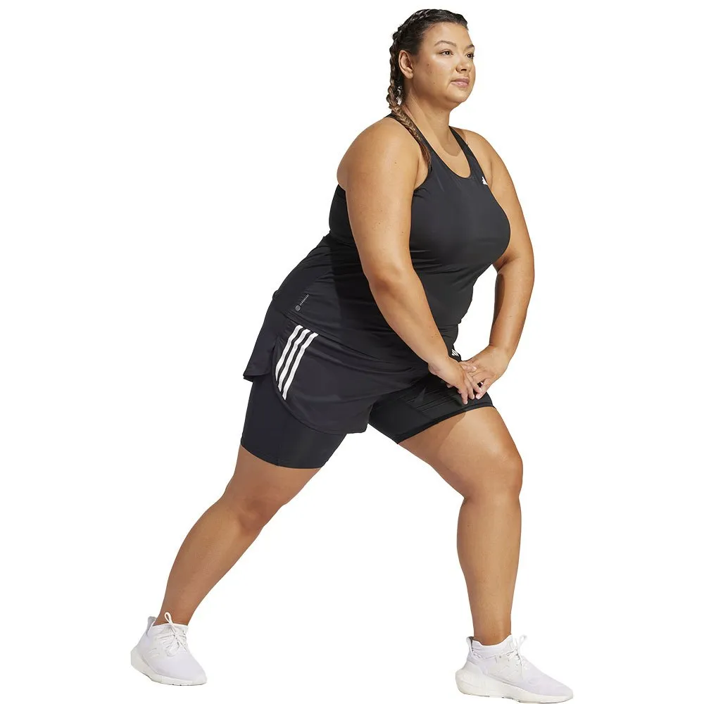 adidas Own The Run Excite 3 Stripes 2 In 1 Kurze Hose female, Black / black adidas Own The Run Excite 3 Stripes 2 In 1 Kurze Hose female, Black / black