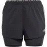 adidas Own The Run Excite 3 Stripes 2 In 1 Kurze Hose female, Black / black