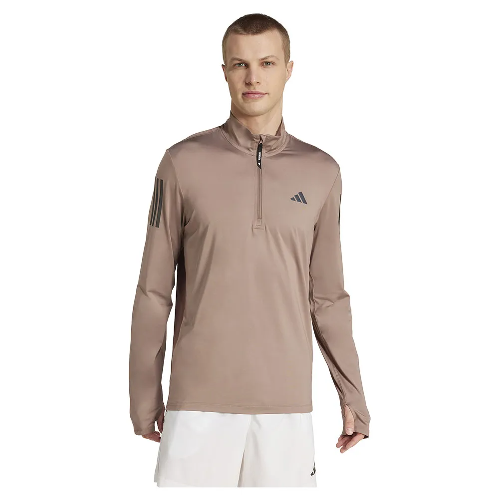 adidas Own The Run Halbreißverschluss-sweatshirt male, Trace brown, Regular adidas Own The Run Halbreißverschluss-sweatshirt male, Trace brown, Regular