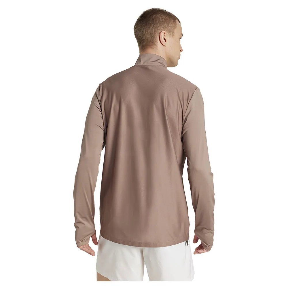 adidas Own The Run Halbreißverschluss-sweatshirt male, Trace brown, Regular adidas Own The Run Halbreißverschluss-sweatshirt male, Trace brown, Regular