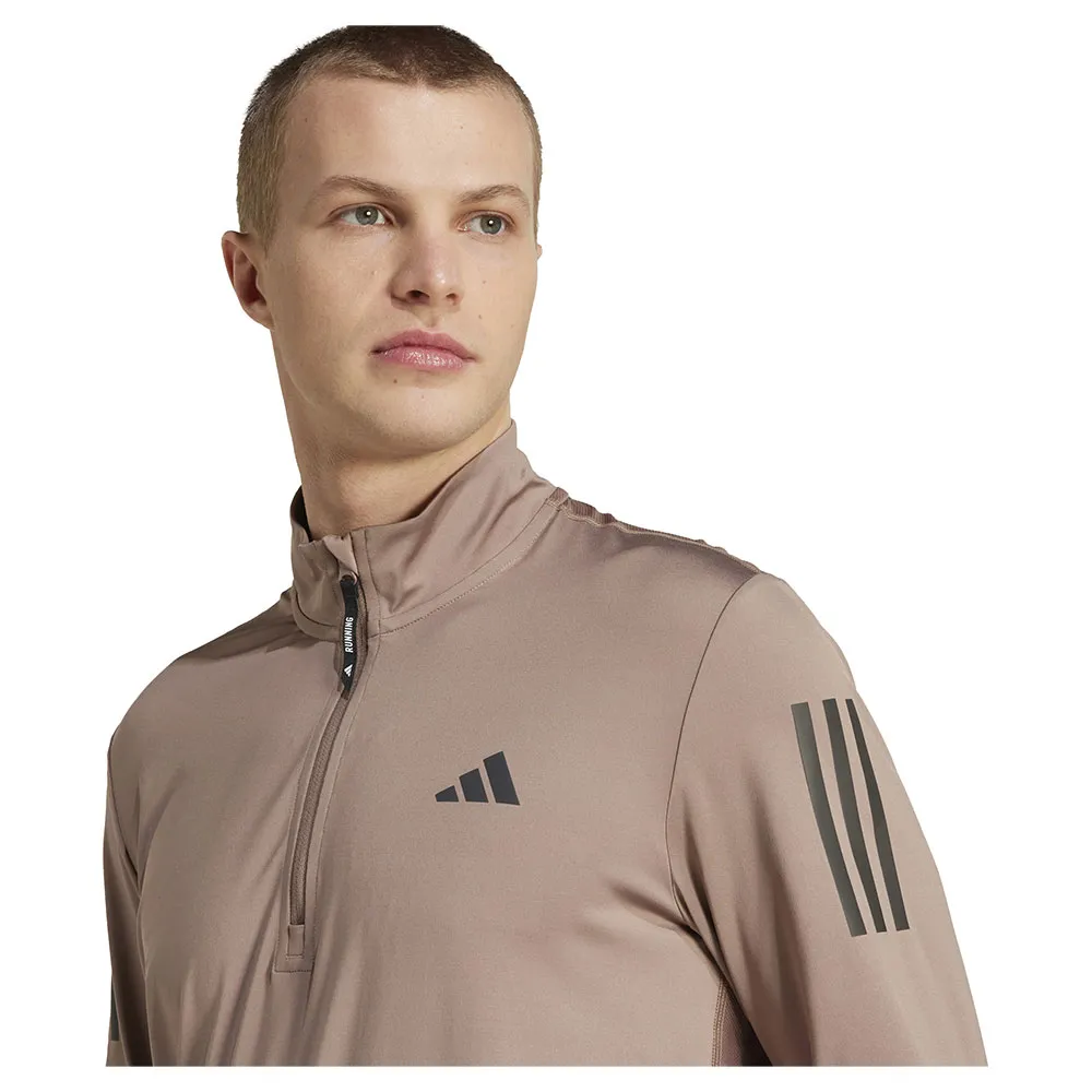 adidas Own The Run Halbreißverschluss-sweatshirt male, Trace brown, Regular adidas Own The Run Halbreißverschluss-sweatshirt male, Trace brown, Regular