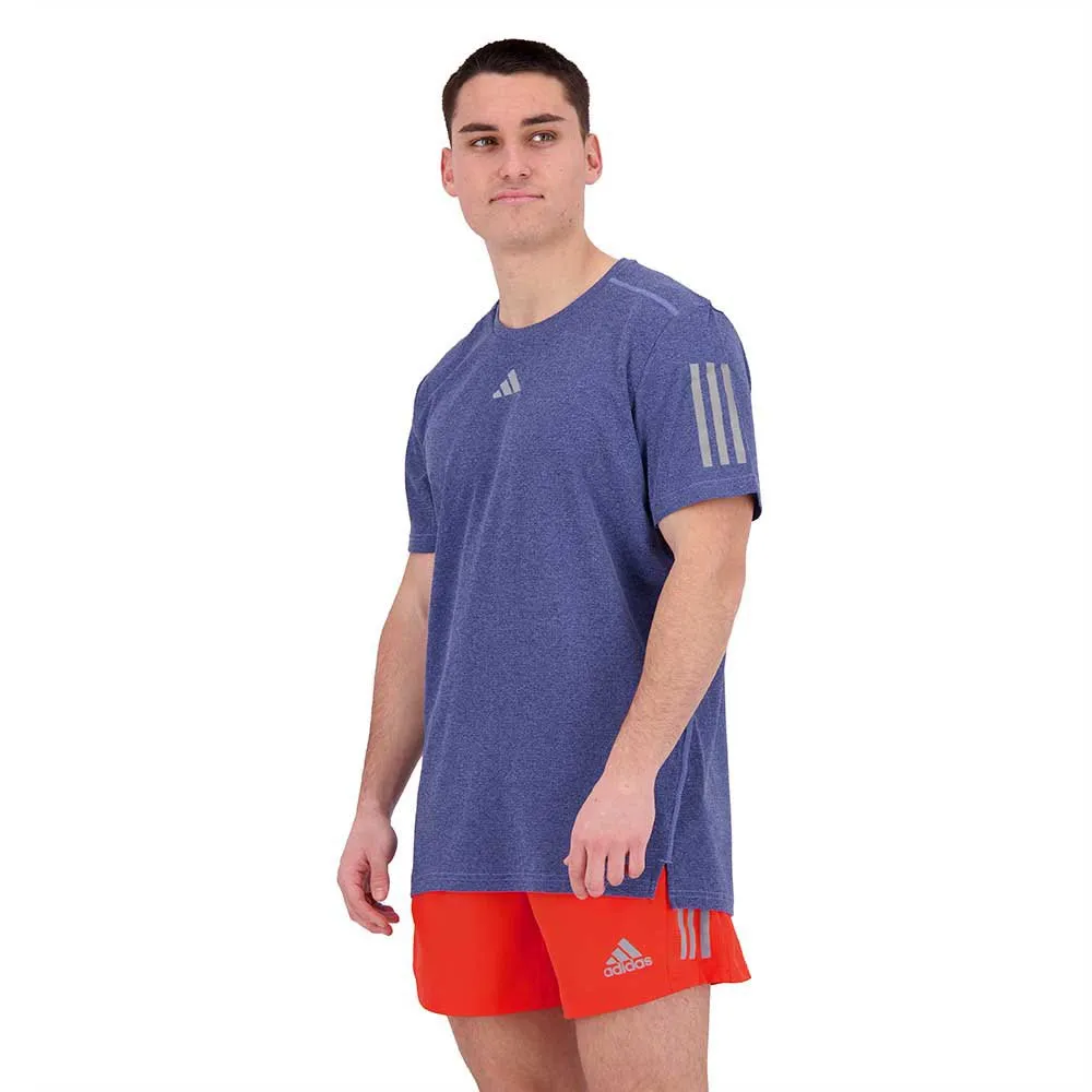 adidas Own The Run Heather Kurzarm-t-shirt male, Dark blue melange