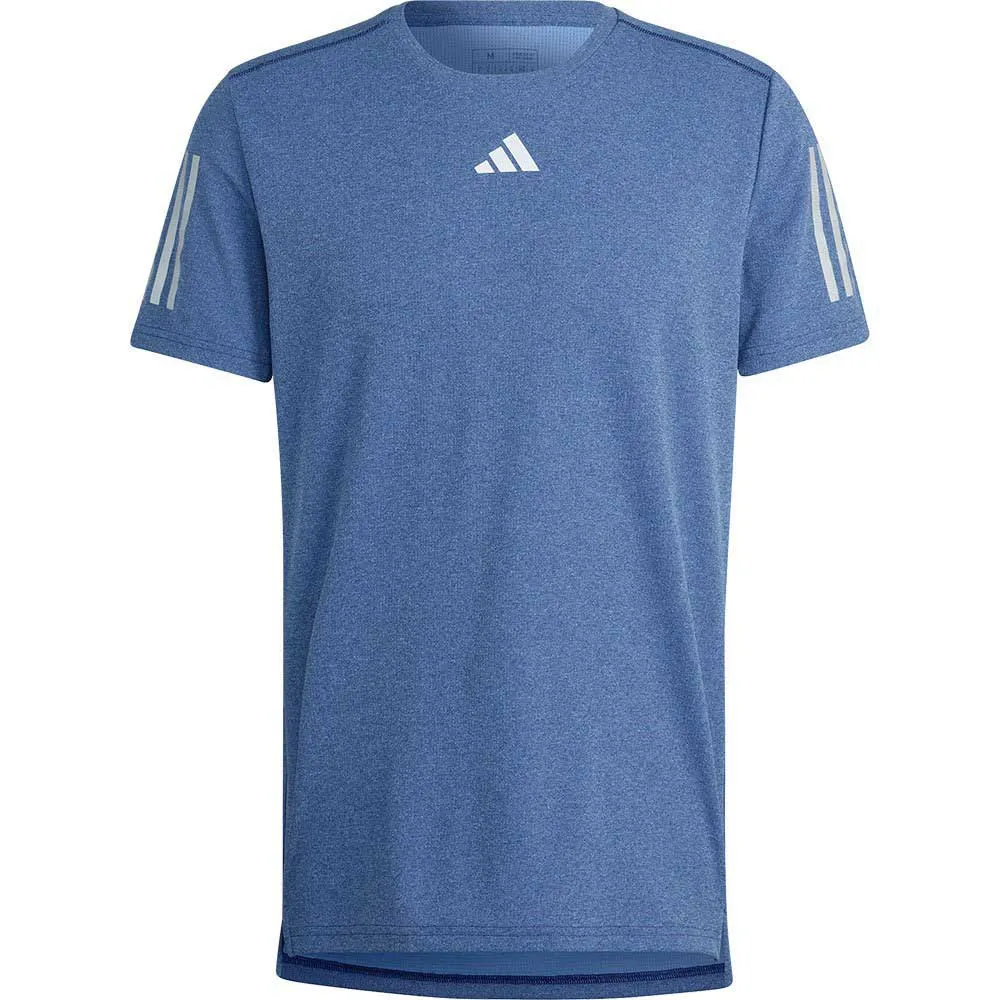 adidas Own The Run Heather Kurzarm-t-shirt male, Dark blue melange