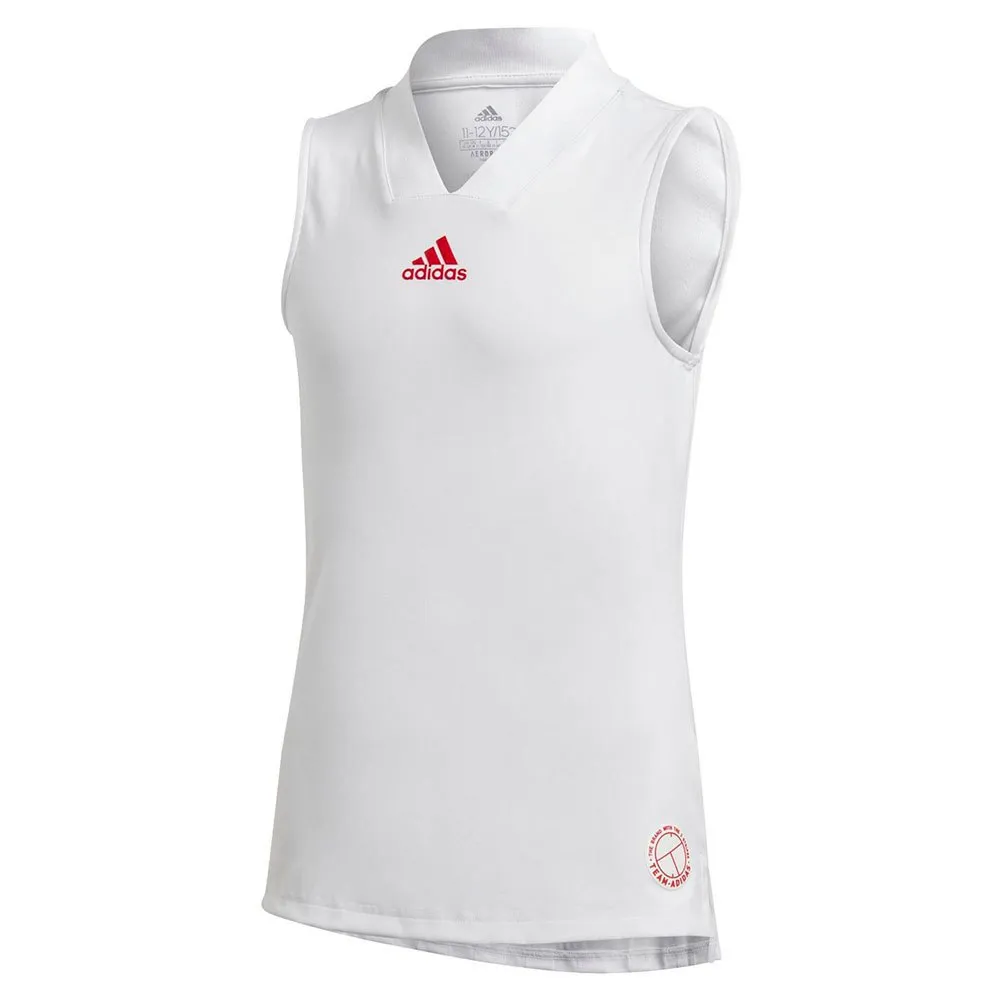 adidas Q3 Match ärmelloses T-shirt, White / scarlet, 7-8Y adidas Q3 Match ärmelloses T-shirt, White / scarlet, 7-8Y