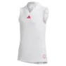 adidas Q3 Match ärmelloses T-shirt, White / scarlet, 7-8Y