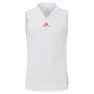 adidas Q3 Match ärmelloses T-shirt, White / scarlet, 7-8Y