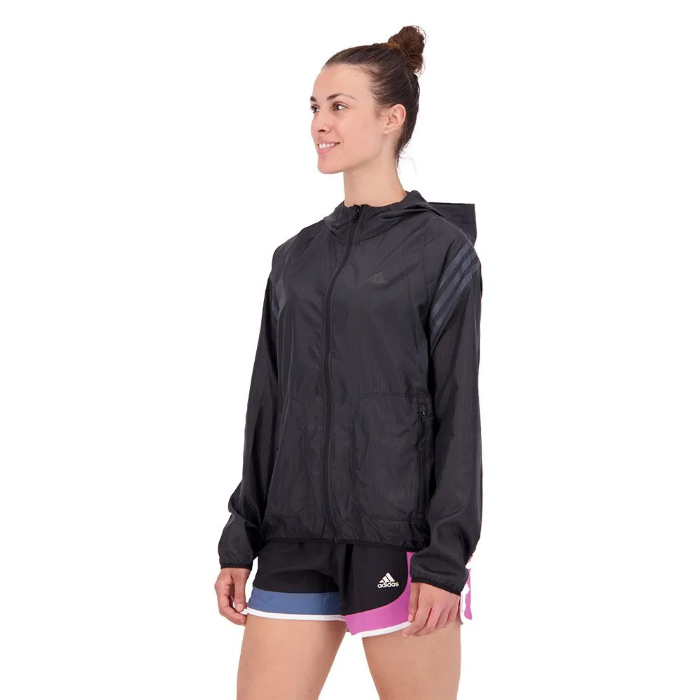 adidas Ri 3 Stripes Windbreak Jacke female, Black adidas Ri 3 Stripes Windbreak Jacke female, Black