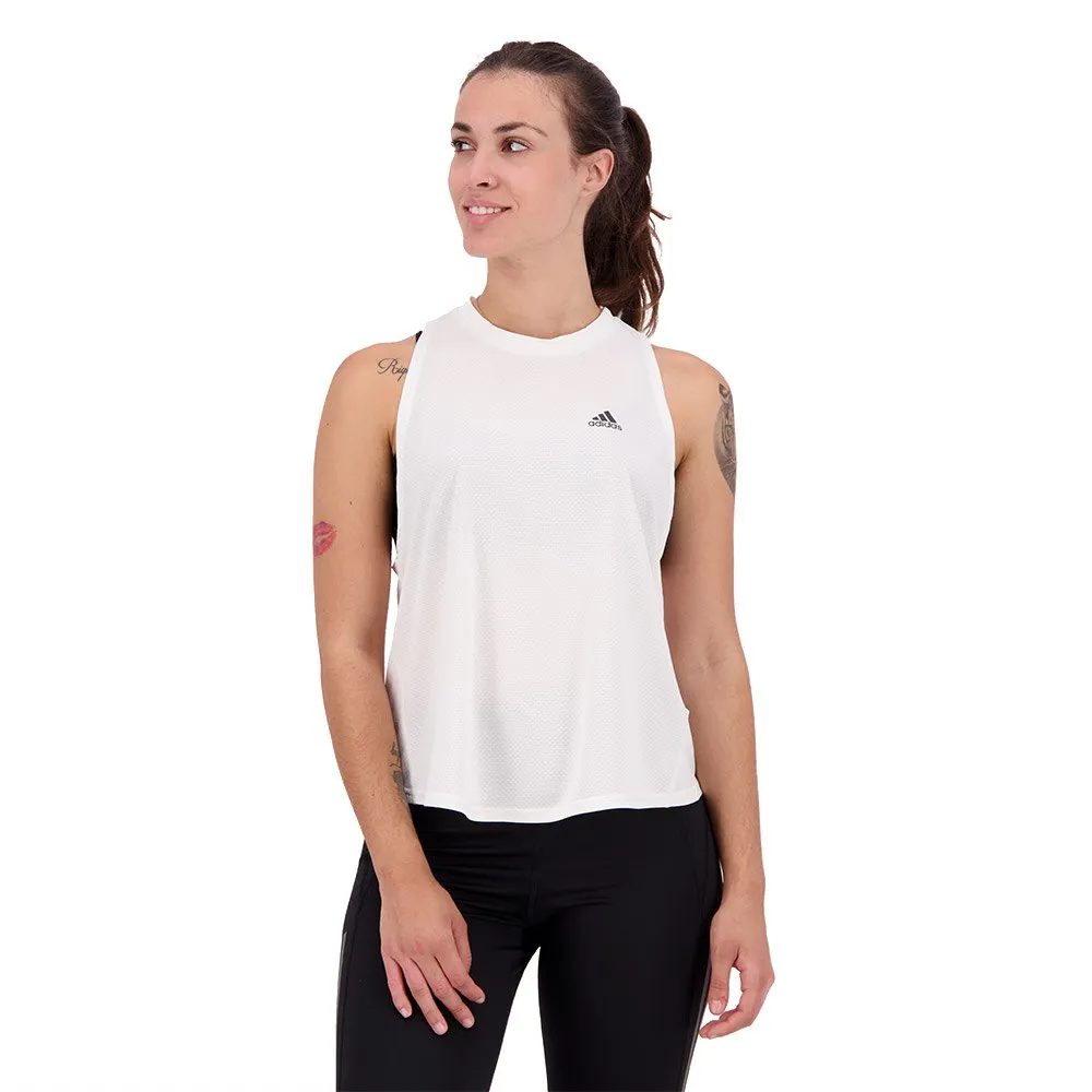 adidas Run Icons ärmelloses T-shirt female, White adidas Run Icons ärmelloses T-shirt female, White