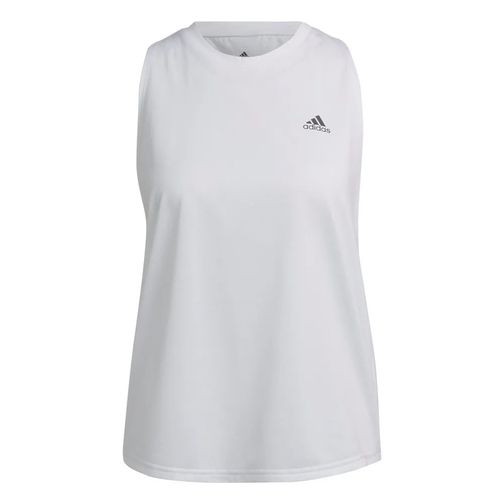 adidas Run Icons ärmelloses T-shirt female, White adidas Run Icons ärmelloses T-shirt female, White