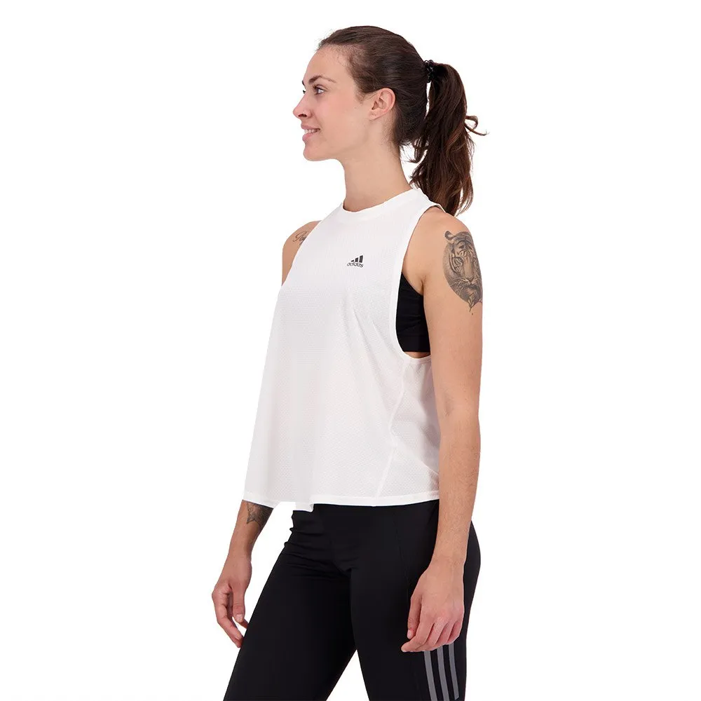 adidas Run Icons ärmelloses T-shirt female, White adidas Run Icons ärmelloses T-shirt female, White