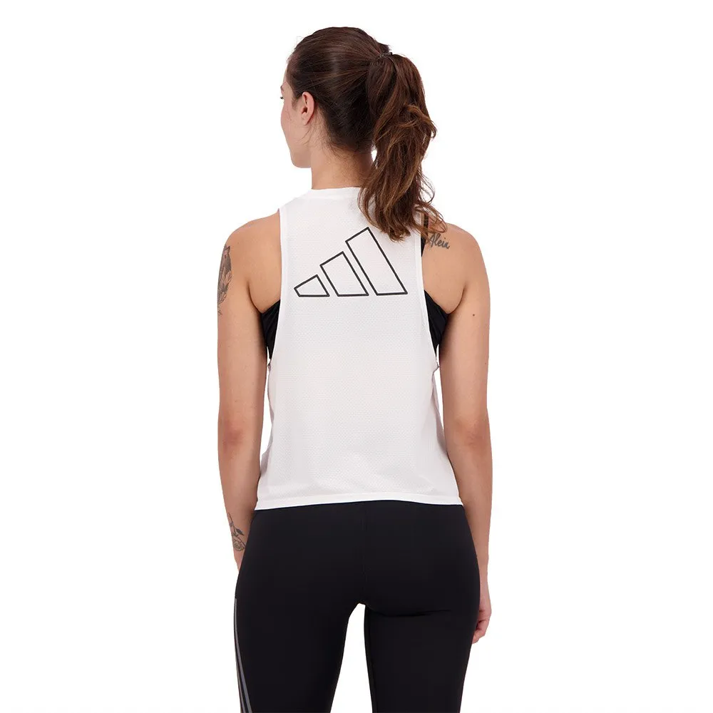 adidas Run Icons ärmelloses T-shirt female, White adidas Run Icons ärmelloses T-shirt female, White
