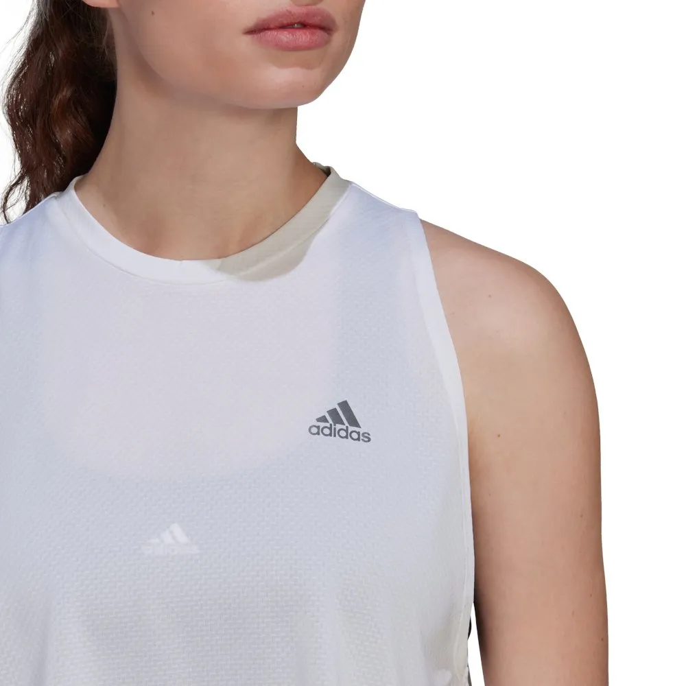 adidas Run Icons ärmelloses T-shirt female, White adidas Run Icons ärmelloses T-shirt female, White