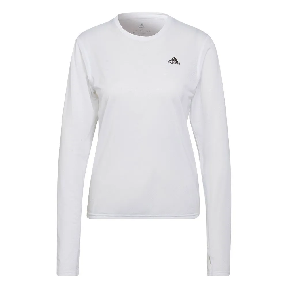 adidas Run Icons Langarm-t-shirt female, White adidas Run Icons Langarm-t-shirt female, White