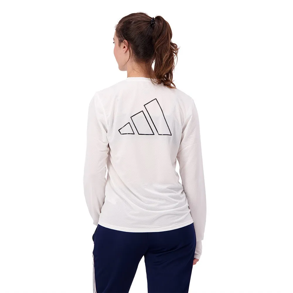 adidas Run Icons Langarm-t-shirt female, White adidas Run Icons Langarm-t-shirt female, White