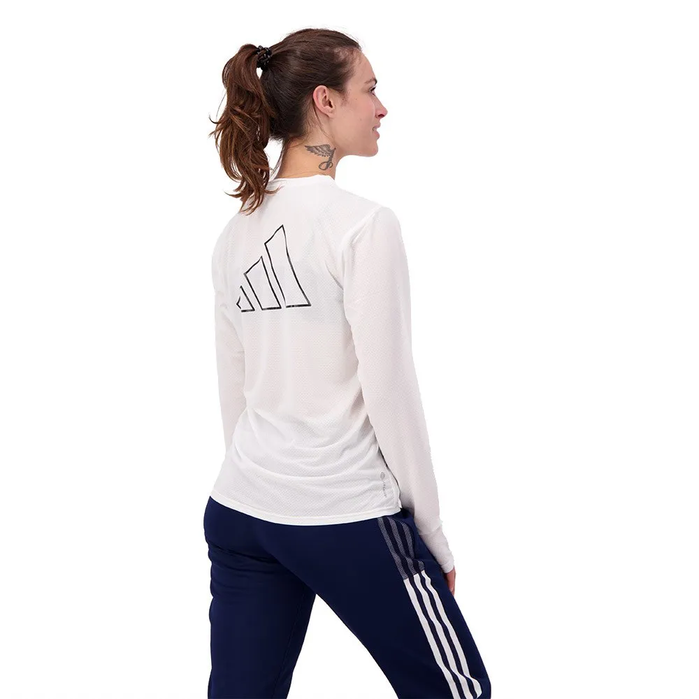 adidas Run Icons Langarm-t-shirt female, White adidas Run Icons Langarm-t-shirt female, White