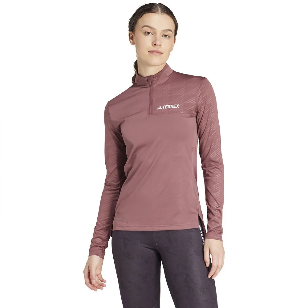 adidas Terrex Multi Halbreißverschluss-langarm-t-shirt, Quiet crimson adidas Terrex Multi Halbreißverschluss-langarm-t-shirt, Quiet crimson