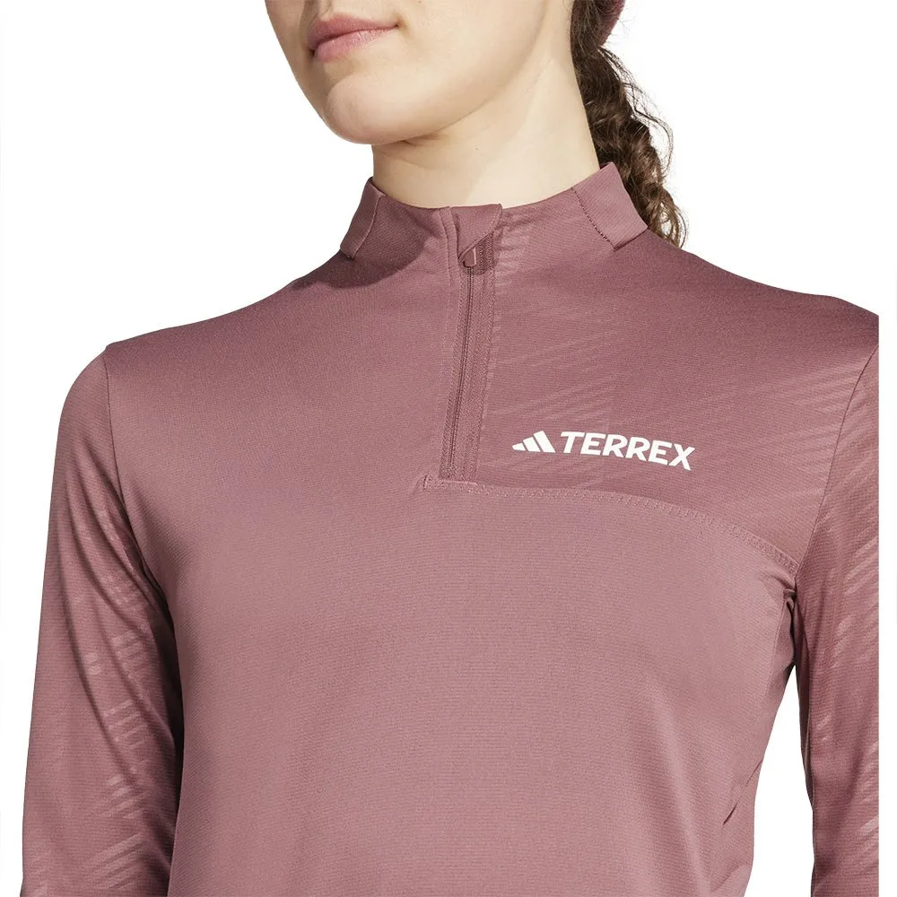 adidas Terrex Multi Halbreißverschluss-langarm-t-shirt, Quiet crimson adidas Terrex Multi Halbreißverschluss-langarm-t-shirt, Quiet crimson