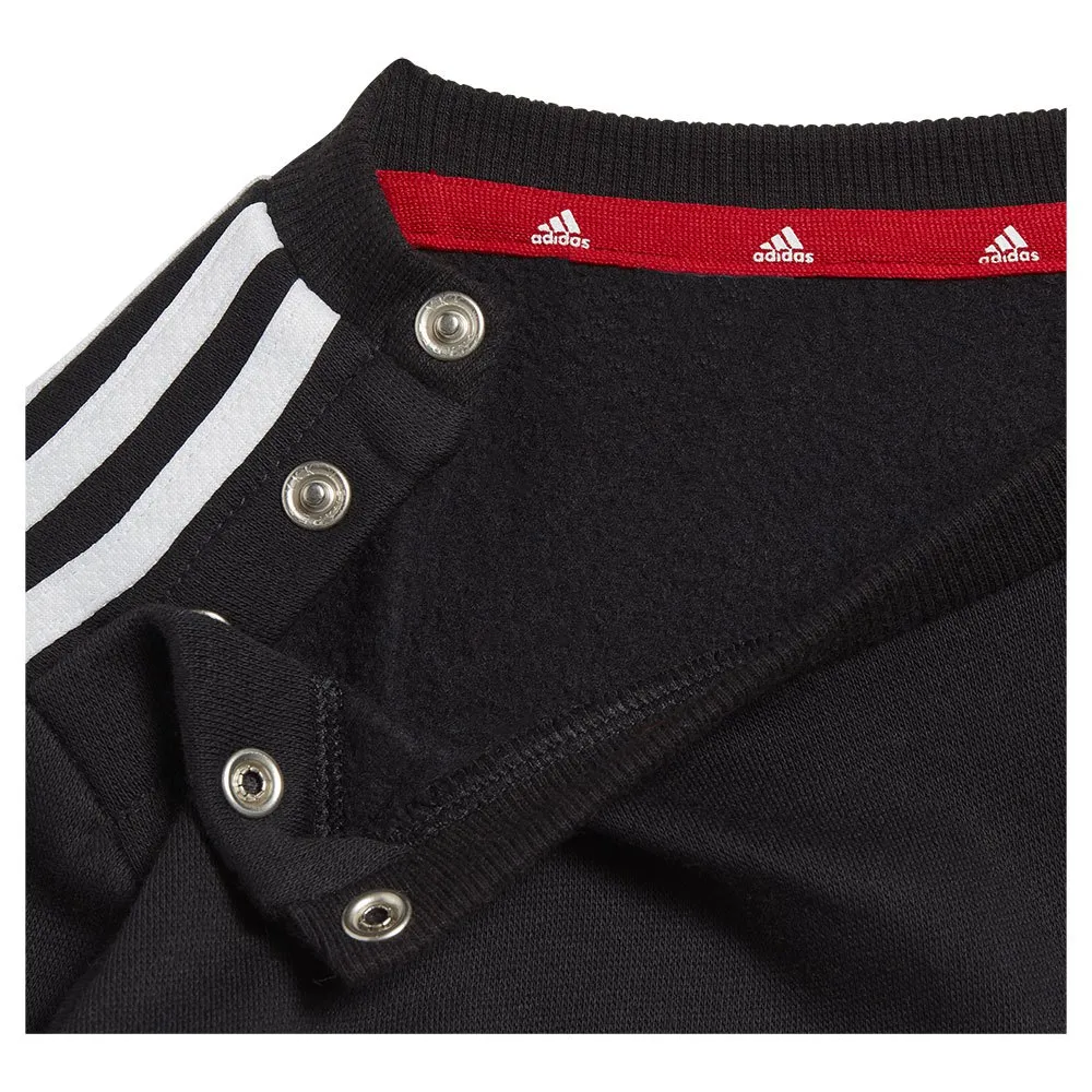 adidas Tiberio 3 Stripes Colorblock Langarm-set, Black / white / betsca, 0-3MON adidas Tiberio 3 Stripes Colorblock Langarm-set, Black / white / betsca, 0-3MON