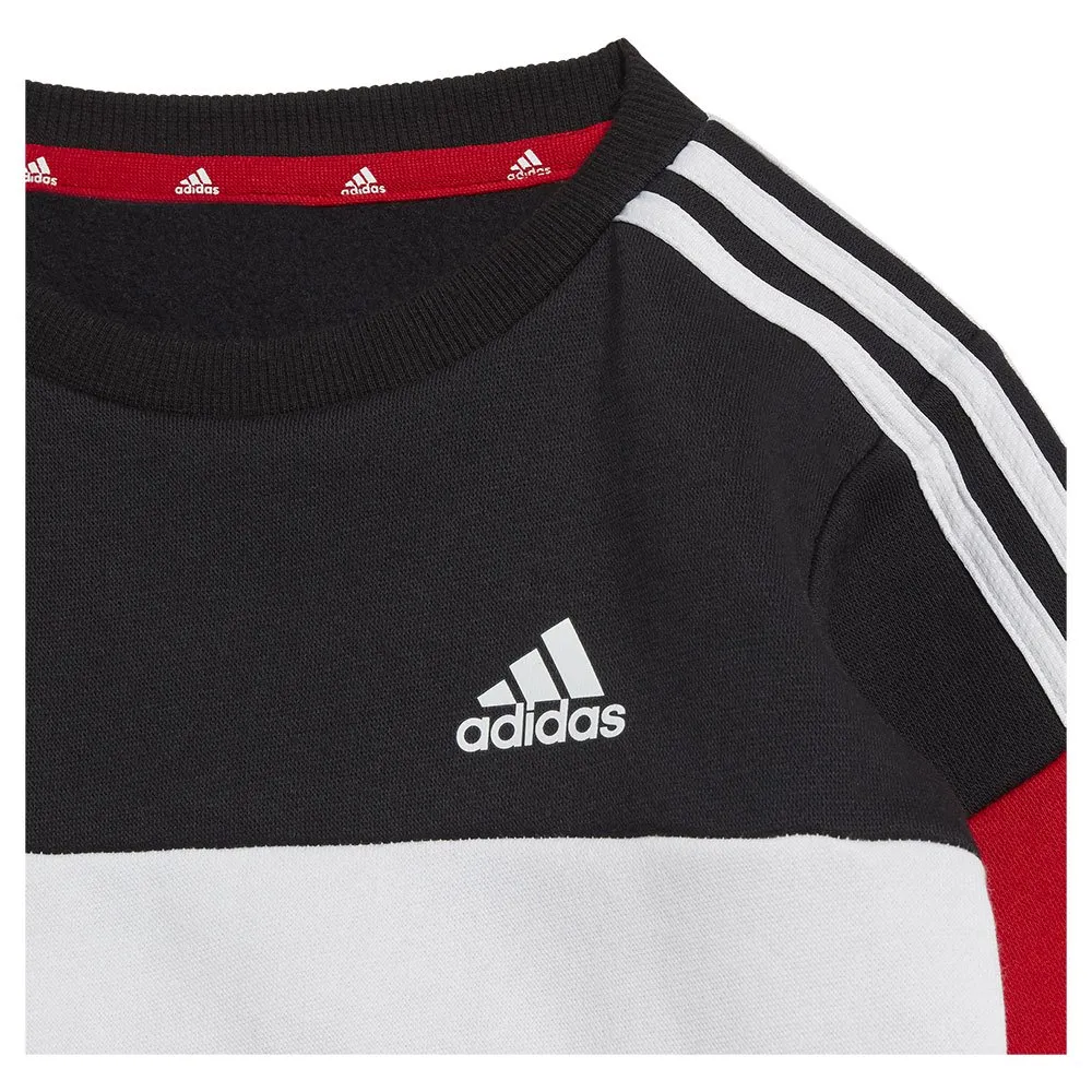 adidas Tiberio 3 Stripes Colorblock Langarm-set, Black / white / betsca, 0-3MON adidas Tiberio 3 Stripes Colorblock Langarm-set, Black / white / betsca, 0-3MON