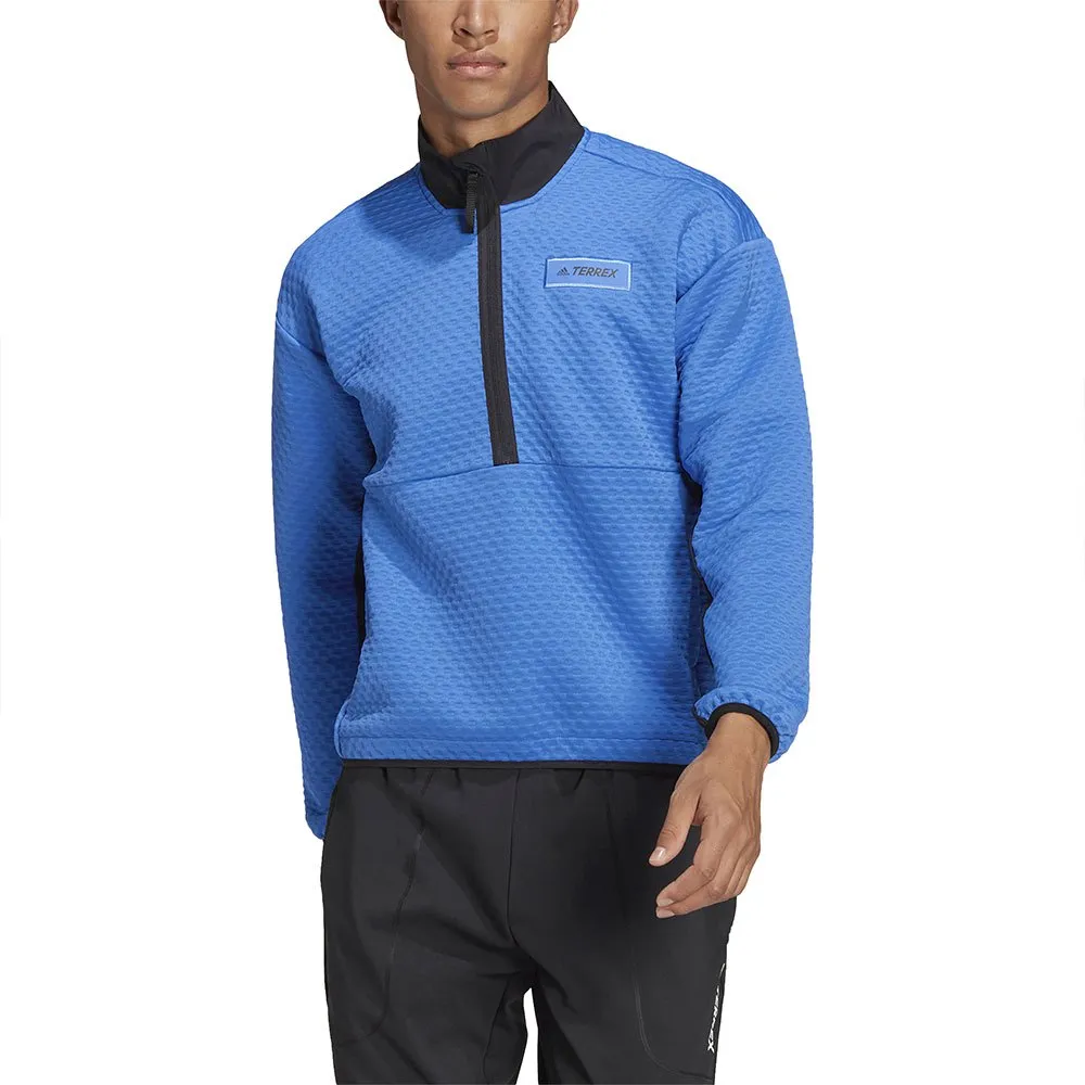 adidas Utilitas Fleece Mit Halbem Reißverschluss, Shock blue adidas Utilitas Fleece Mit Halbem Reißverschluss, Shock blue