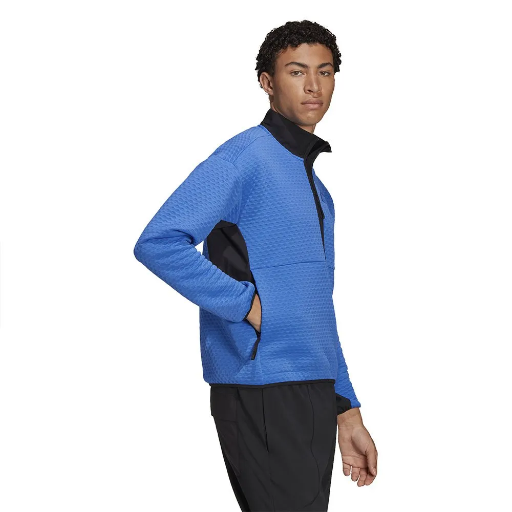 adidas Utilitas Fleece Mit Halbem Reißverschluss, Shock blue adidas Utilitas Fleece Mit Halbem Reißverschluss, Shock blue