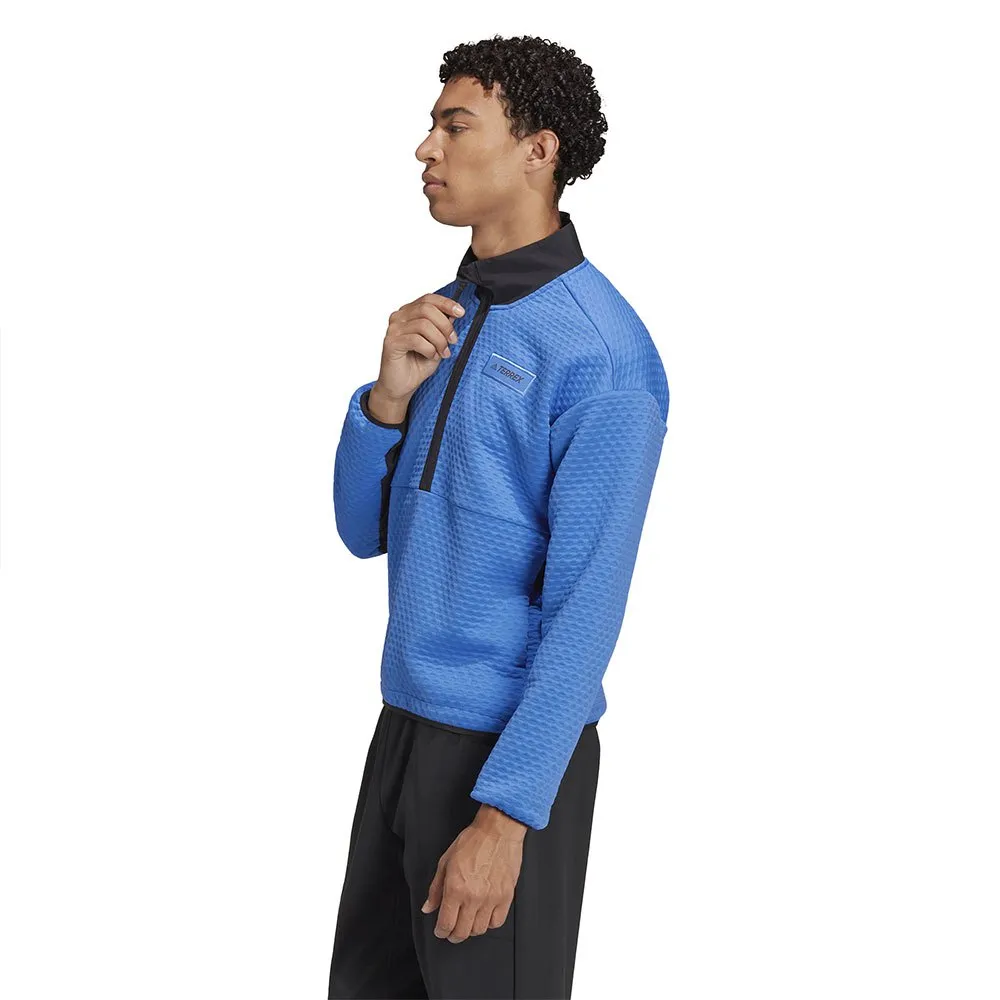 adidas Utilitas Fleece Mit Halbem Reißverschluss, Shock blue adidas Utilitas Fleece Mit Halbem Reißverschluss, Shock blue