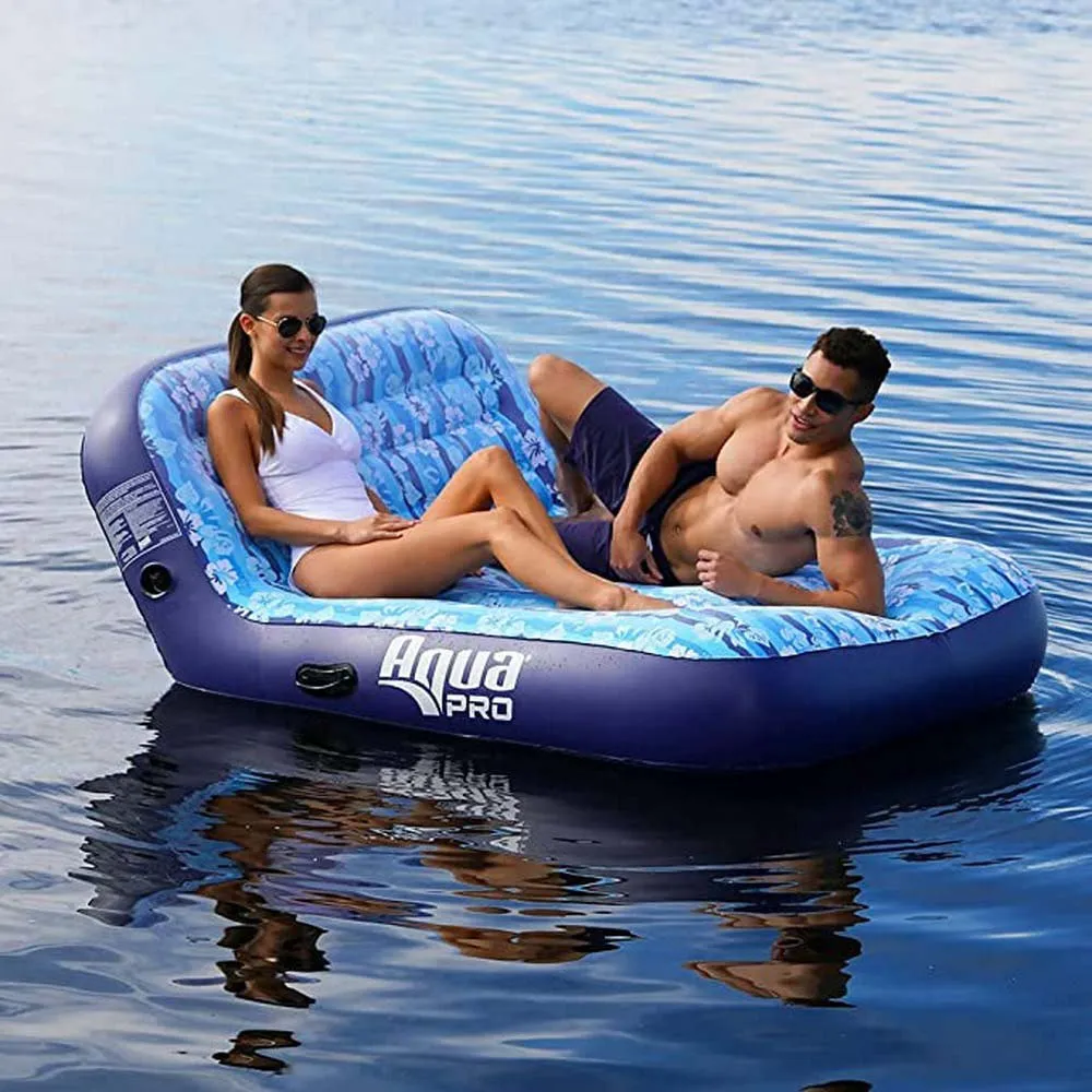Aguapro Ultra Gepolsterte 2-personen-komfort-lounge, Blue / white, 127 x 163cm Aguapro Ultra Gepolsterte 2-personen-komfort-lounge, Blue / white, 127 x 163cm
