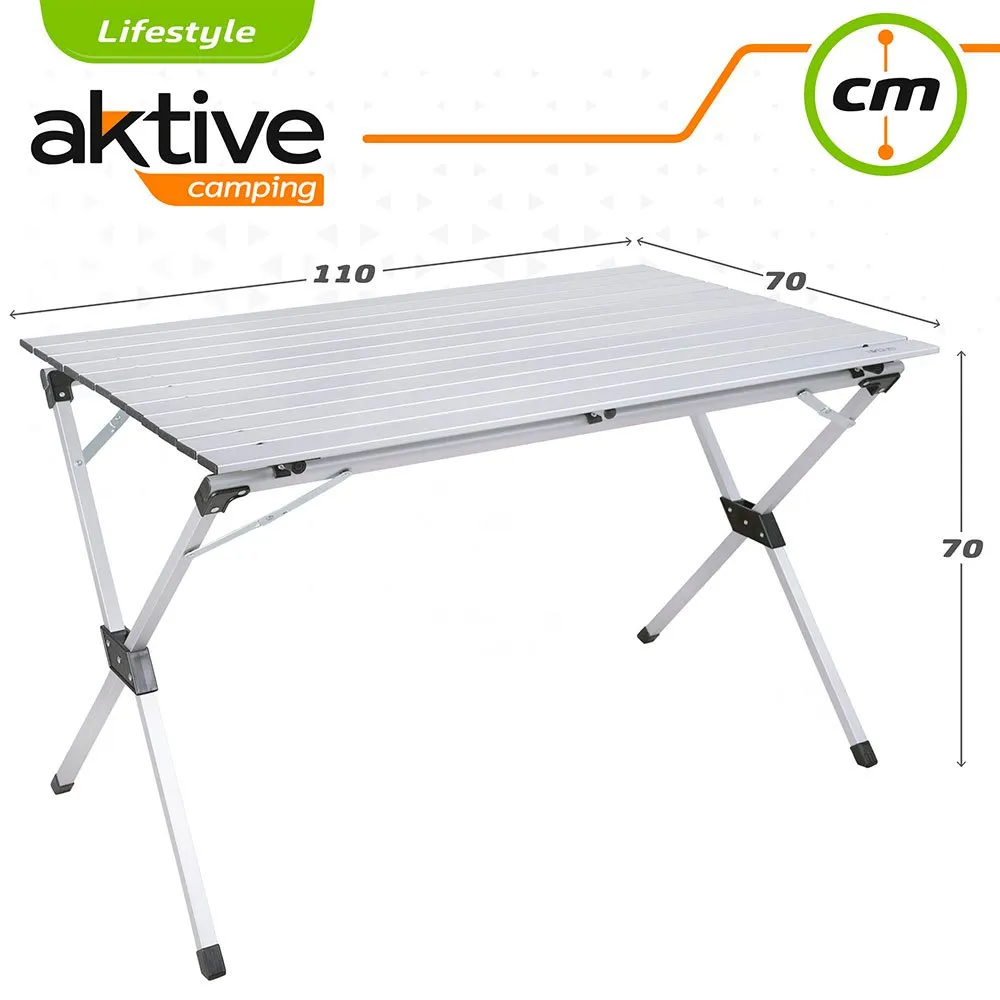 Aktive 110x70x70 Cm Aluminium Folding Tisch, Aluminium, One Size Aktive 110x70x70 Cm Aluminium Folding Tisch, Aluminium, One Size