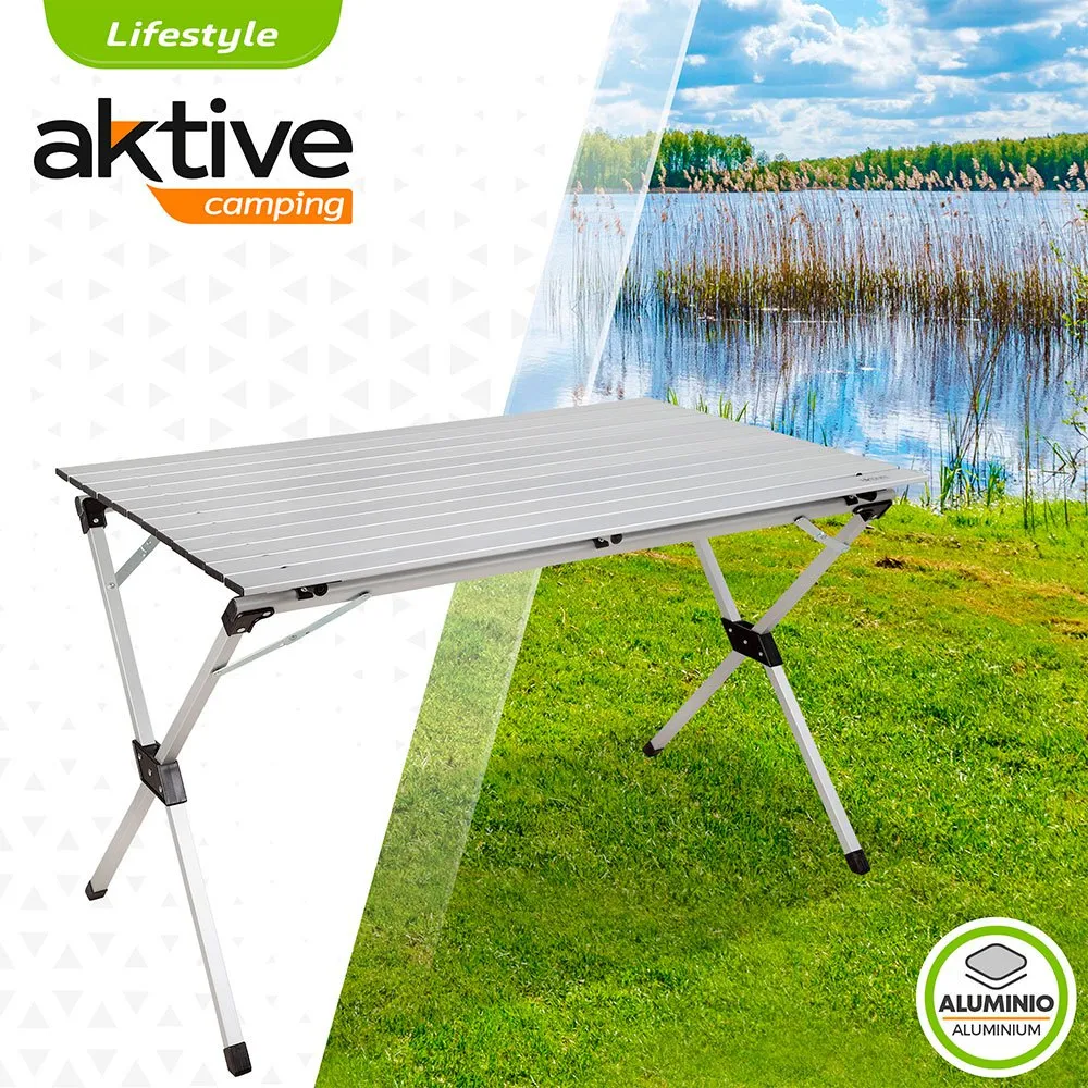 Aktive 110x70x70 Cm Aluminium Folding Tisch, Aluminium, One Size Aktive 110x70x70 Cm Aluminium Folding Tisch, Aluminium, One Size