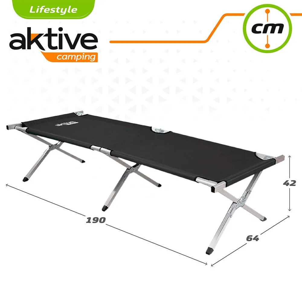 Aktive 190x64 Cm Campingbett, Black, One Size Aktive 190x64 Cm Campingbett, Black, One Size