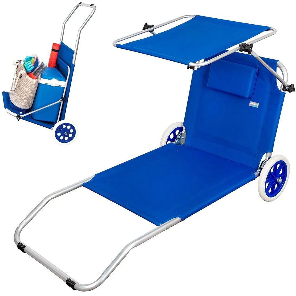 Aktive 2 In 1 Faltbarer Strandliegestuhl 6x117x6 Cm, Blue, One Size Aktive 2 In 1 Faltbarer Strandliegestuhl 6x117x6 Cm, Blue, One Size