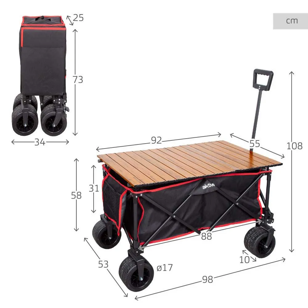 Aktive 360º Klappbarer Wagentisch, Black / red, One Size Aktive 360º Klappbarer Wagentisch, Black / red, One Size