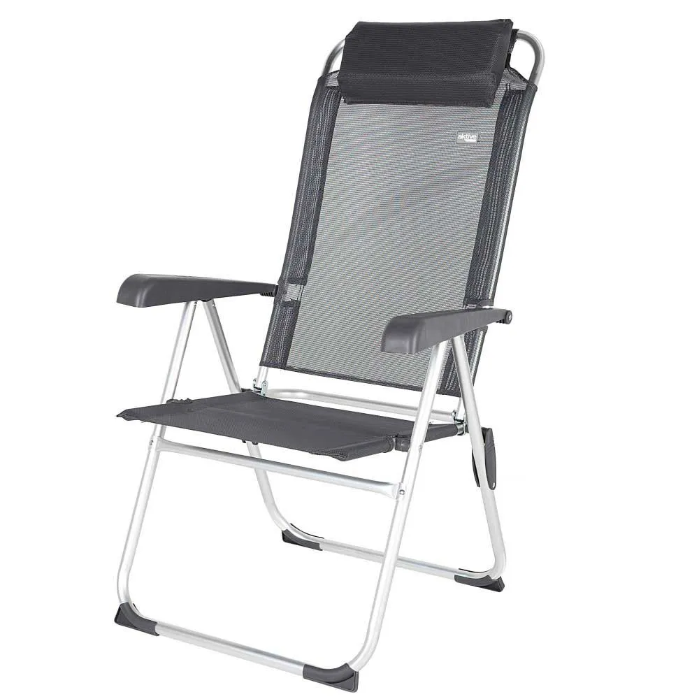 Aktive 44.5x55x103 Cm Aluminium Mehrfach Verstellbarer Klappstuhl, Grey, One Size Aktive 44.5x55x103 Cm Aluminium Mehrfach Verstellbarer Klappstuhl, Grey, One Size